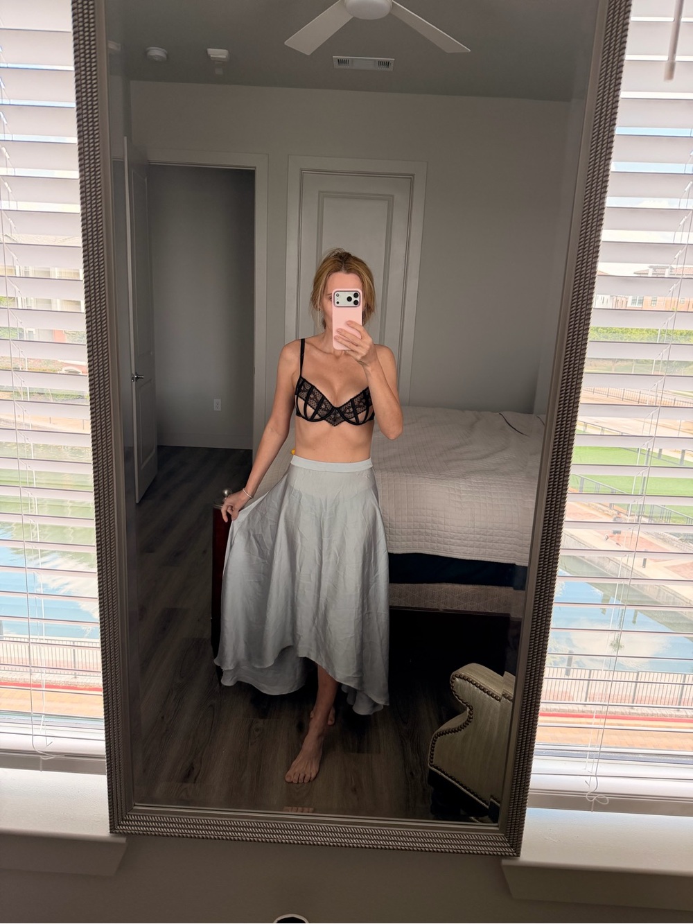 ASOS Light Gray High-Low Maxi Skirt